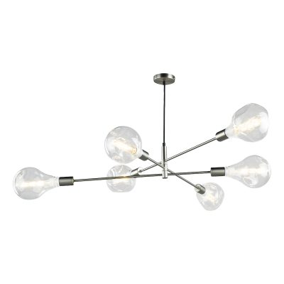 Alana 6 light Pendant - Satin Chrome