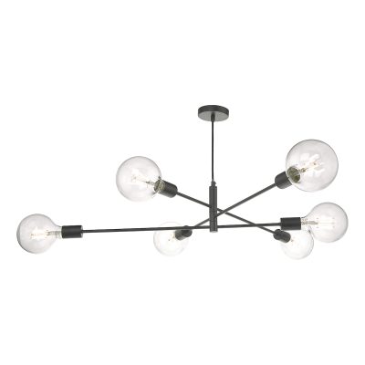 Alana 6 light Pendant - Black