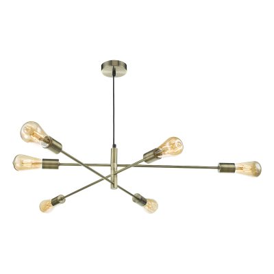 Alana 6 light Pendant - Antique Brass