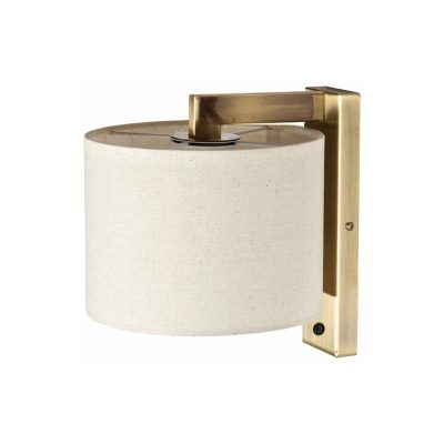 Boutique Wall Light - Antique Brass with Oatmeal Shade