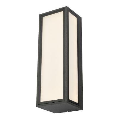 Arham Wall Light IP65 LED - Matt Grey Frosted Glass