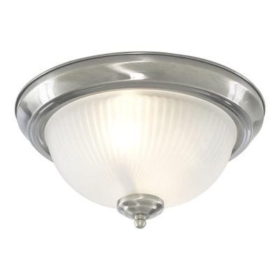 American Diner Flush Light IP44 - Satin Silver