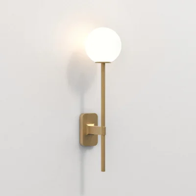 Tacoma Single Grande - Antique Brass and Opal Glass