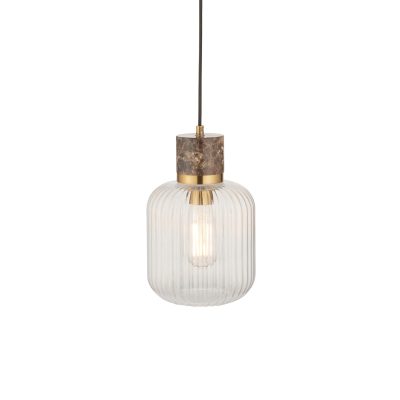 Travi Ribbed Pendant - Dark Brown Emperador Marble