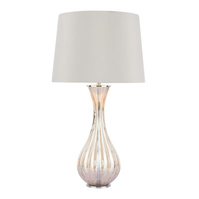 Laura Ashley Nevern Table Lamp - Champagne Glass and Polished Chrome