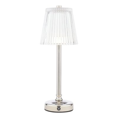 Laura Ashley Callaghan Rechargeable Table Lamp - Polished Nickel