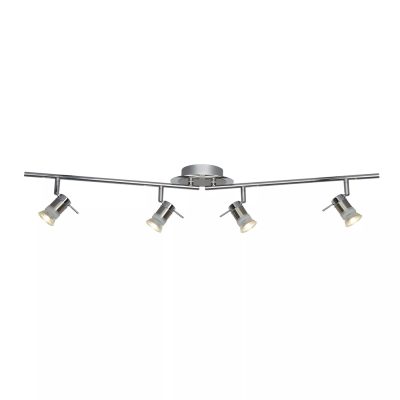 Aries 4lt Split Bar Spotlight IP44- Chrome and Satin Silver